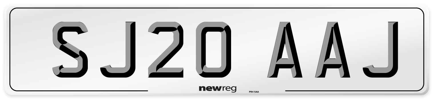 SJ20 AAJ Number Plate from New Reg